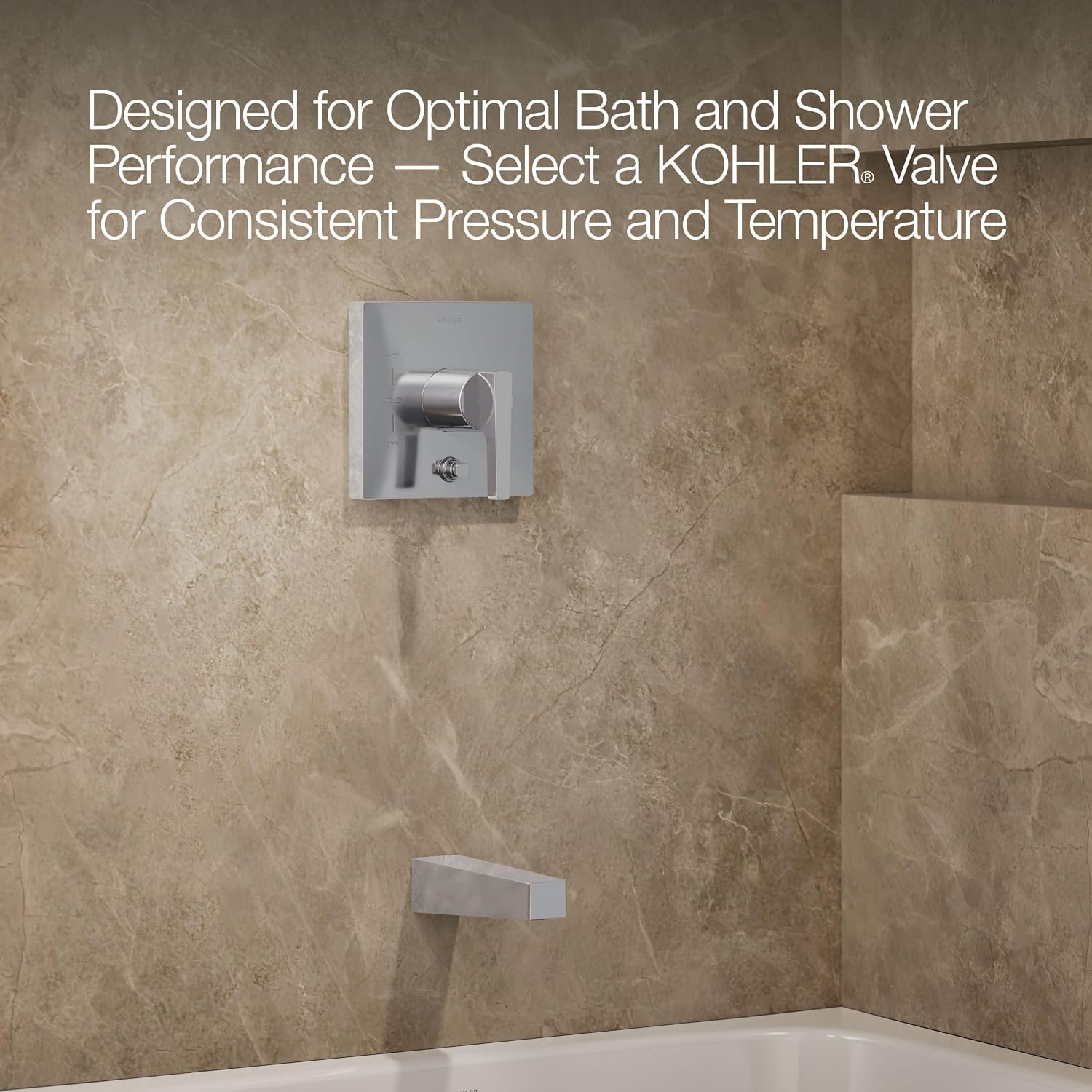 Honesty® Rite-Temp® bath and shower trim with 2.5 gpm showerhead and lever handle