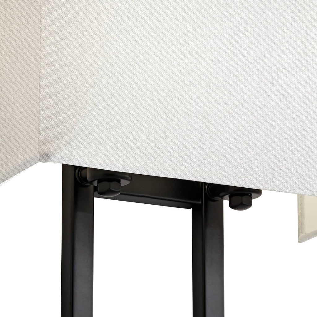 Possini Euro Design Modena Modern Wall Light Sconces Set of 2 Black Hardwired 9 1/2' Fixture Shimmery Silvery Faux Silk Half Shade for Bedroom Bathroom Vanity Living Room Home Hallway Dining House