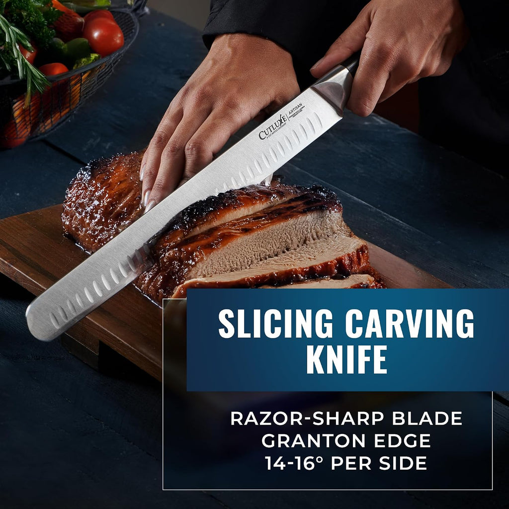 Cutluxe Butcher Knife Set – BBQ Brisket, Breaking, Boning & Fillet knives - Carving Knife Set for Meat Cutting, Ultra Sharp German Steel, Full Tang, Ergonomic Handles – Artisan Series