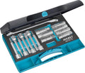 HAZET Shock Absorber Tool Set 4915/15 | 15-Piece Set, Square Drive, Hollow Pin Profile, Inner and Outer Hexagonal Output, for Working in the Suspension Strut Area of the Car, Made in Germany
