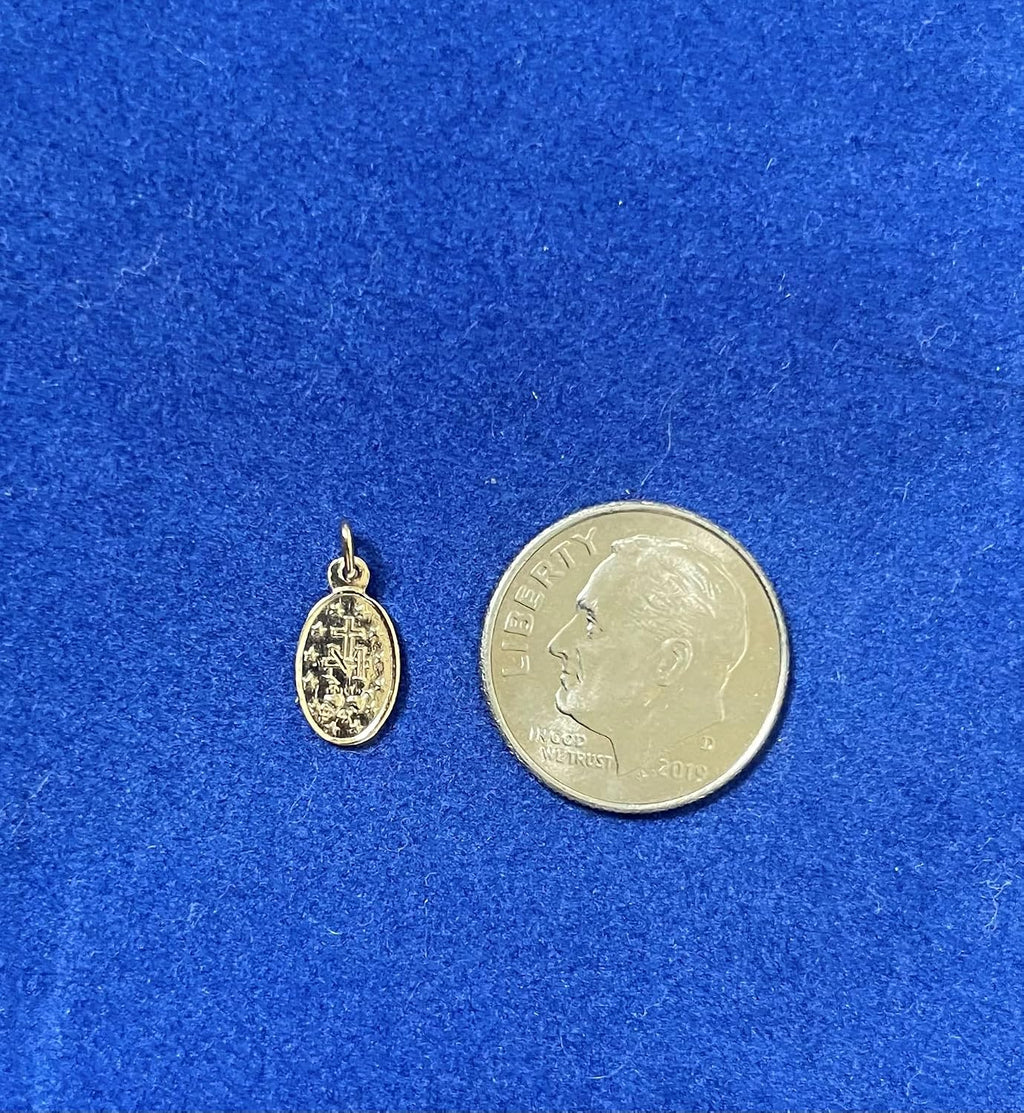 14k Yellow Gold Mini Small Miraculous Medal Charm