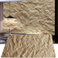 KASARO 3D Faux Stone Wall Panels, 4 PCS PU Wainscoting Panel for Interior Wall Decor, Cement Texture Thicker Accent for Home, Office, 43.3 × 23.6 inch, Golden Hemp