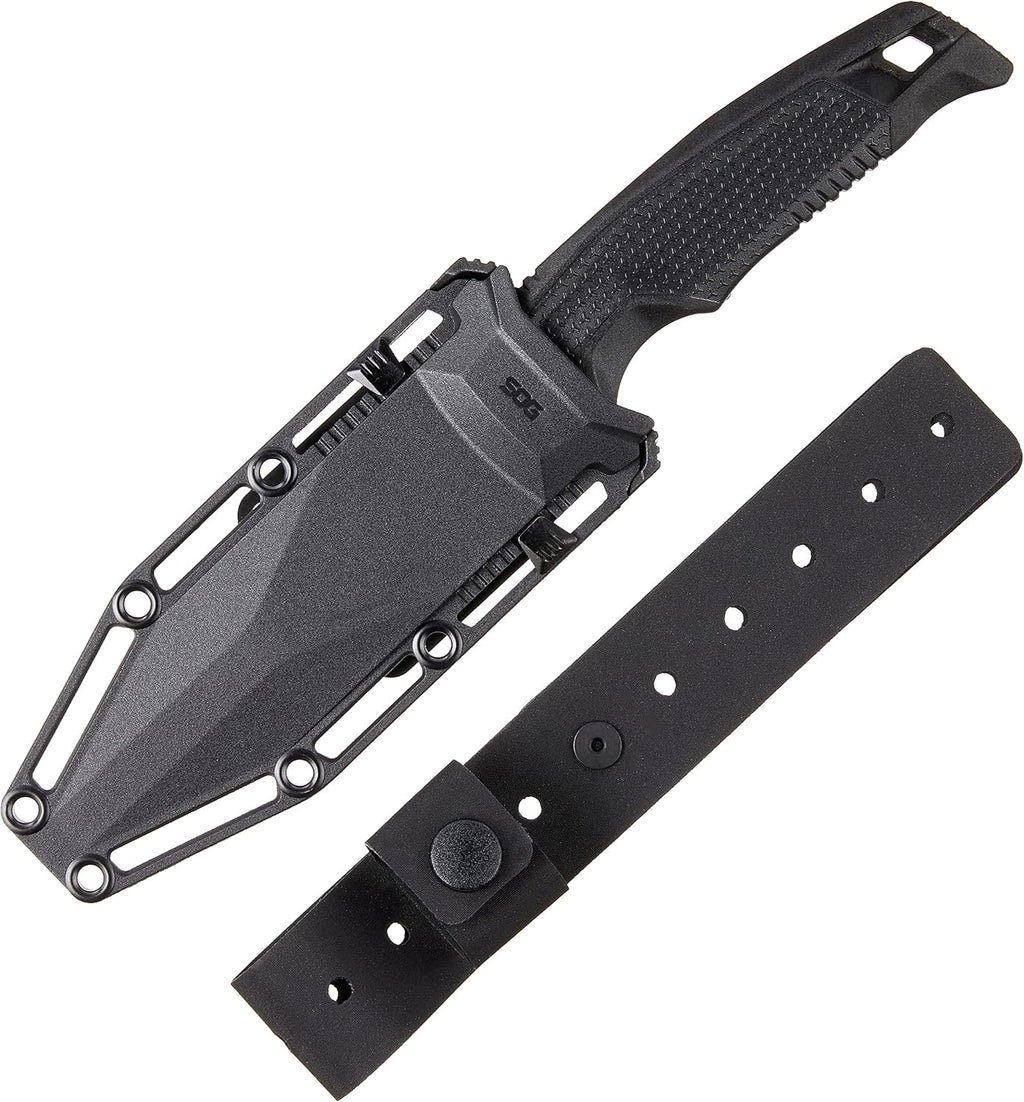 SOG Recondo FX Partially Serrated Fixed-Blade Tactical Duty Knife |Full-Tang CRYO 440C Stainless Steel Blade | Rubberized Grip