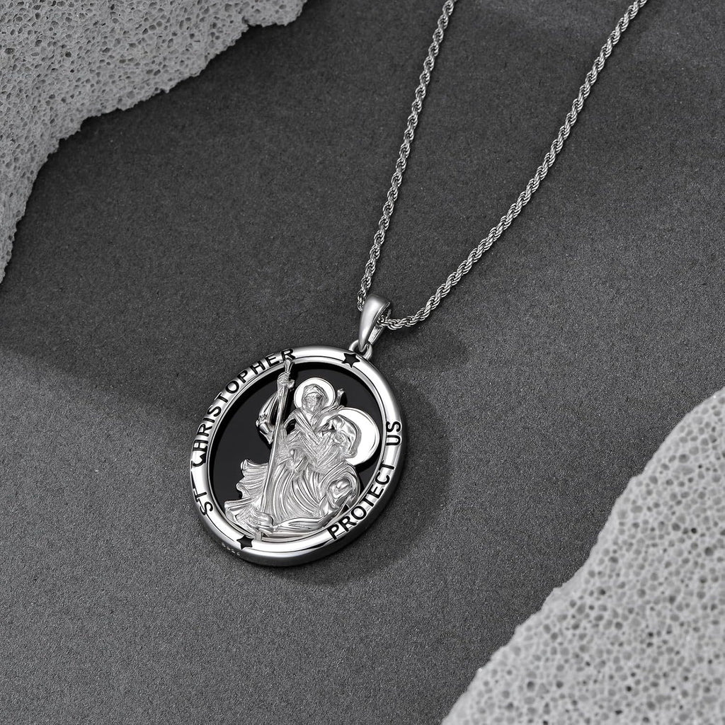 Real Sterling Silver Religious Necklace for Women, s925 Silver Cross Necklace Christian Religion Jewelry for Confirmation Baptism Ladies Mom, 18+2'