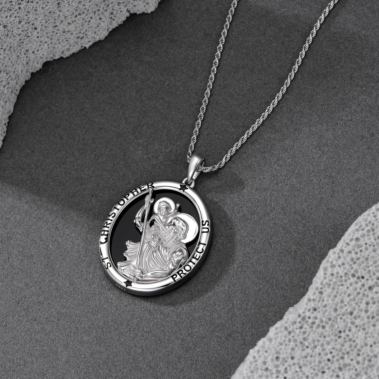Real Sterling Silver Religious Necklace for Women, s925 Silver Cross Necklace Christian Religion Jewelry for Confirmation Baptism Ladies Mom, 18+2'