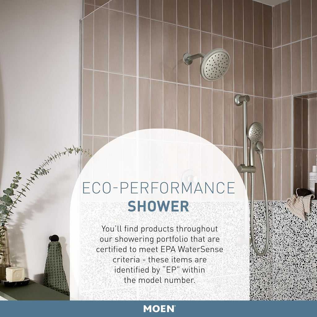 Moen Oil Rubbed Bronze Eco-Performance 5-Function Handheld Removable Shower Head, Adjustable 30-Inch Slide Bar and 69-Inch Long Hose, 3558EPORB