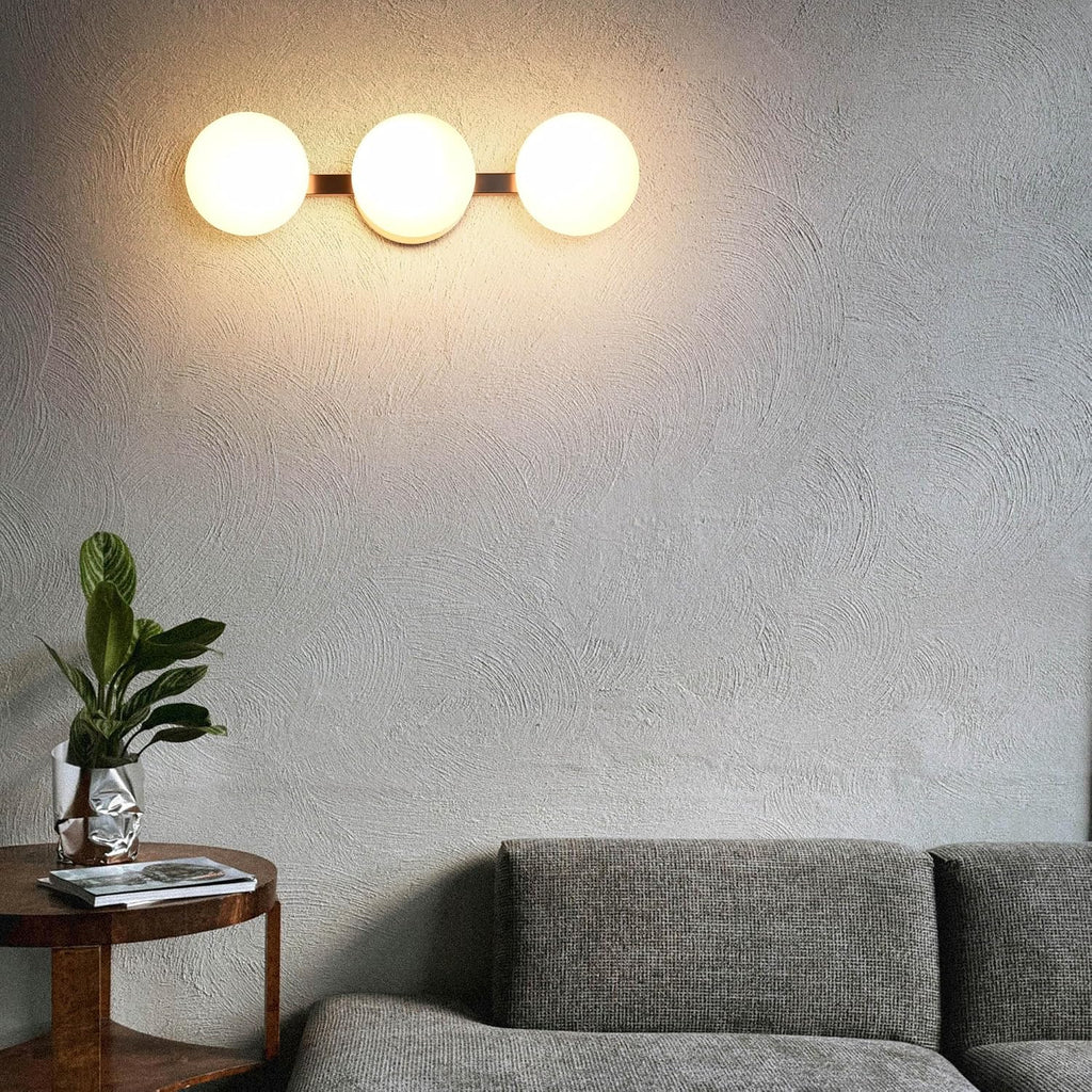 Bathroom Vanity Light Fixtures, Modern 3 Lights Globe Wall Sconce Lighting Brushed Nickel, Porch Wall Mount Light Fixture for Bathroom, Mirror Cabinets Hallway Stairs