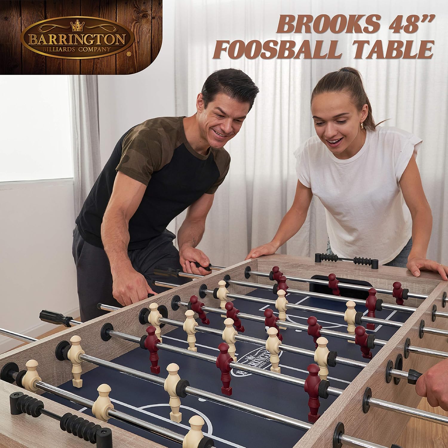 Barrington Foosball Multiple Styles Soccer Foosball Tables, Durable & Stylish Designs with Tabletop Sports Soccer Balls, Perfect for Family Game Rooms