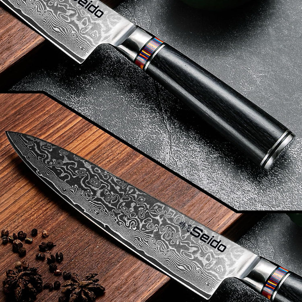 Classic 8-Piece Professional Knife Set - VG-10 Super Steel Blades - Kitchen Knife Set, Knives Set for Kitchen, Kitchen Knives Sets