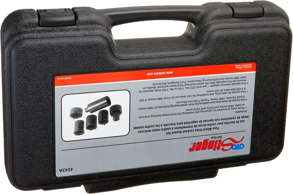 OTC 4543A 6-Piece 4WD Spindle Nut Socket Set - Compatible with Most SUV and Light Truck Applications; 1/2' Square Drive Allows Use of Torque Wrench, Ratchet, or Breaker Bar; Includes Storage Case