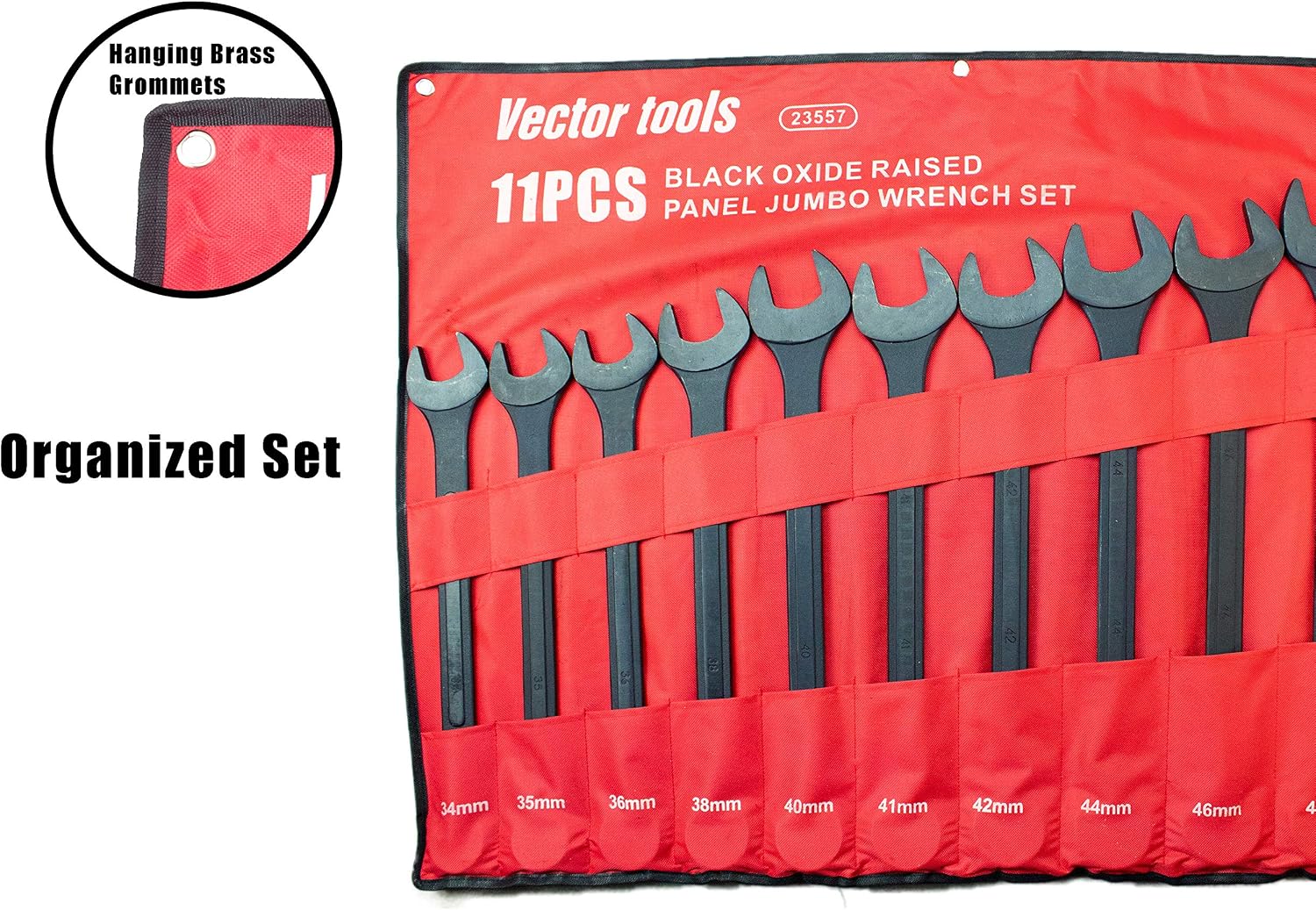 VCT 11 PC METRIC LARGE BIG JUMBO SIZE COMBINATION TOOL WRENCH SET WITH POUCH