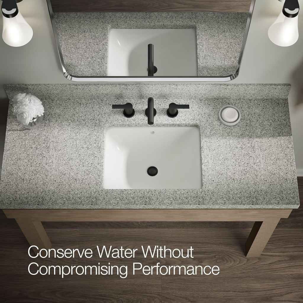 KOHLER K-33592-4K-BL Elate® Widespread Bathroom Sink Faucet, Durable Brass Bathroom Faucets, Sleek Finish, 1.0 GPM, Matte Black