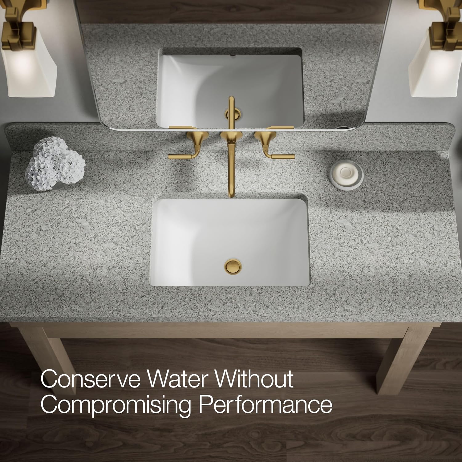 Kohler T26439-4-2MB Tone Wall-Mount Bathroom Sink Faucet Trim with Lever Handles, 1.2 GPM in Vibrant Brushed Moderne Brass