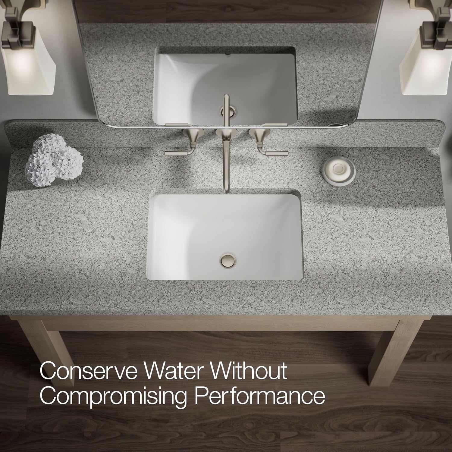 Kohler T26439-4-BN Tone Wall-Mount Bathroom Sink Faucet Set, Bathroom Faucet with Two Lever Handles, Vibrant Brushed Nickel