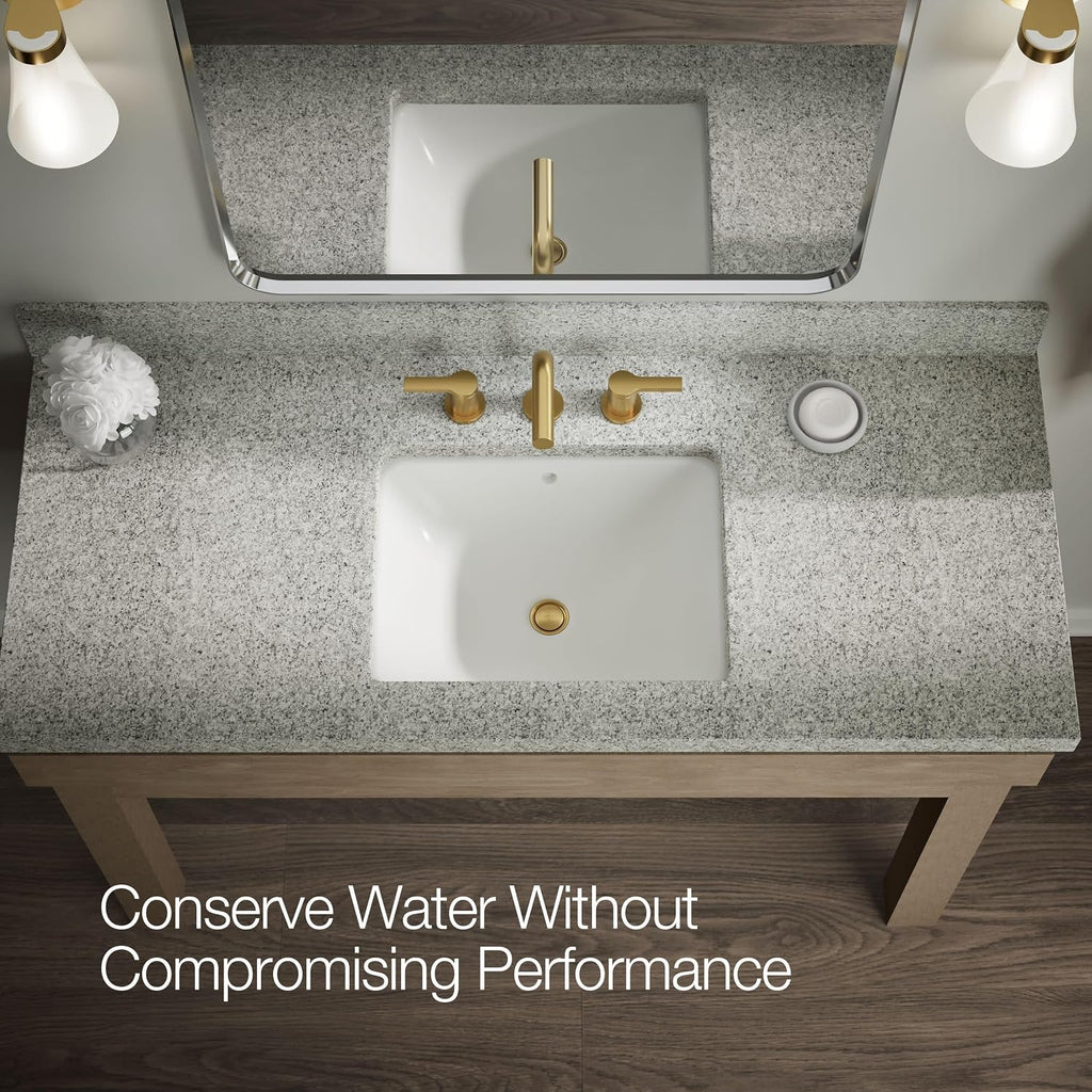 KOHLER K-33592-4K-2MB Elate® Widespread Bathroom Sink Faucet, Durable Brass Bathroom Faucets, Sleek Finish, 1.0 GPM, Vibrant Brushed Moderne Brass