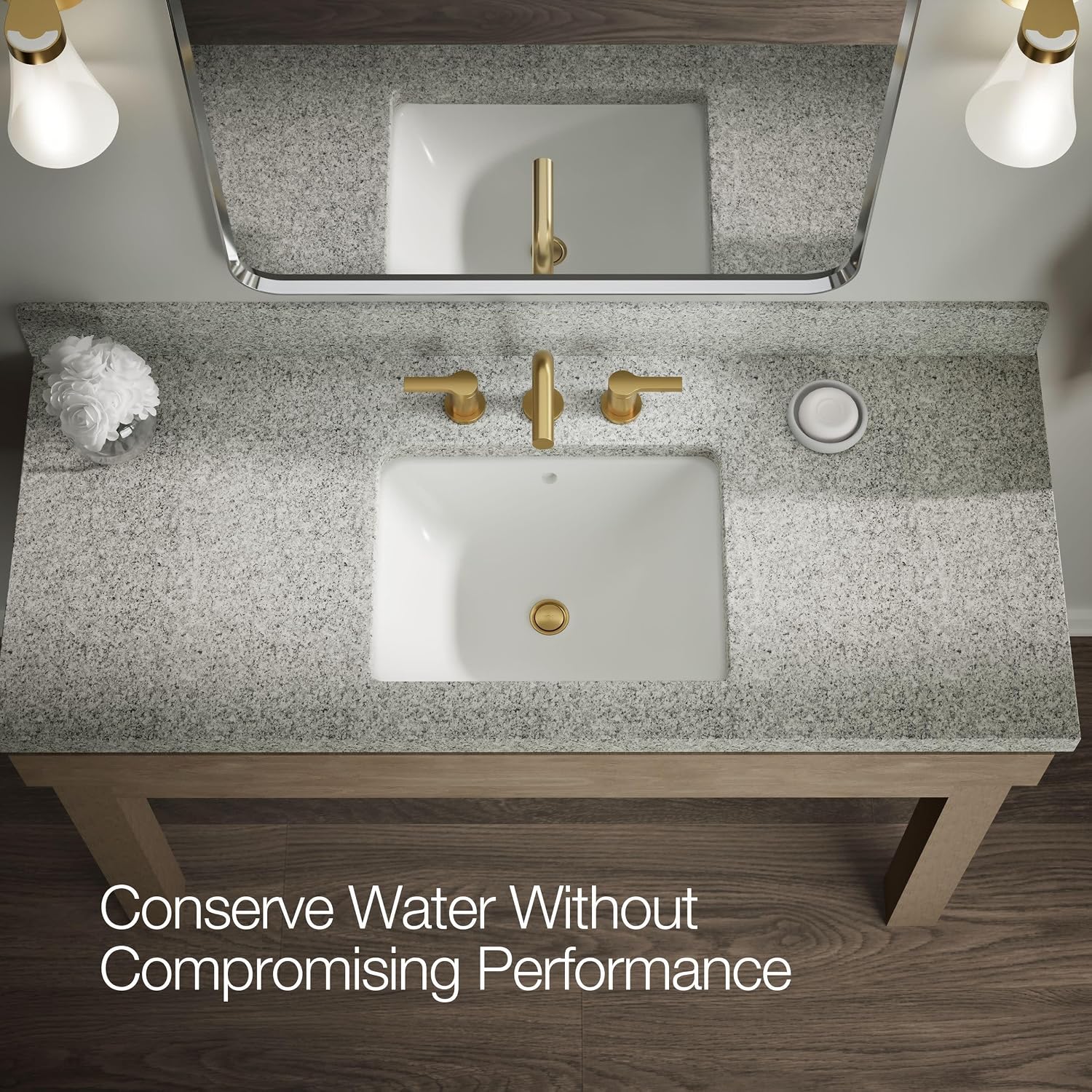 KOHLER K-33592-4K-2MB Elate® Widespread Bathroom Sink Faucet, Durable Brass Bathroom Faucets, Sleek Finish, 1.0 GPM, Vibrant Brushed Moderne Brass