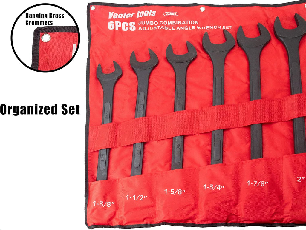 VCT 6pc Black Oxide Jumbo Angle Wrench Set, SAE