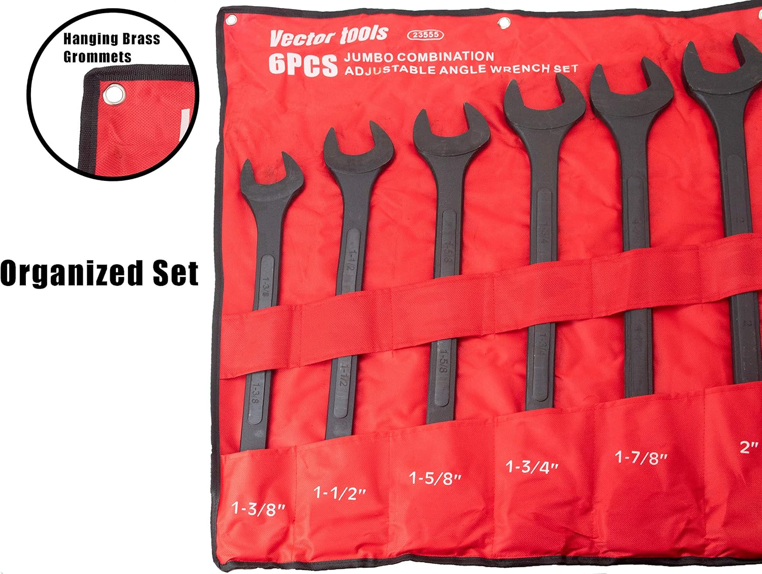 VCT 6pc Black Oxide Jumbo Angle Wrench Set, SAE