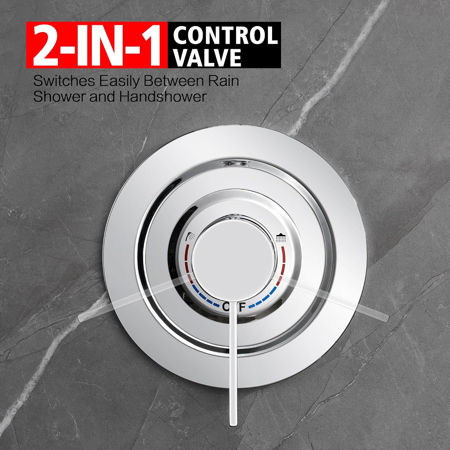 sumerain Shower System Concealed Shower Faucet Set, Rainfall Shower Faucet Complete with Handheld,Rough-in Valve and Trim Kit, Chrome