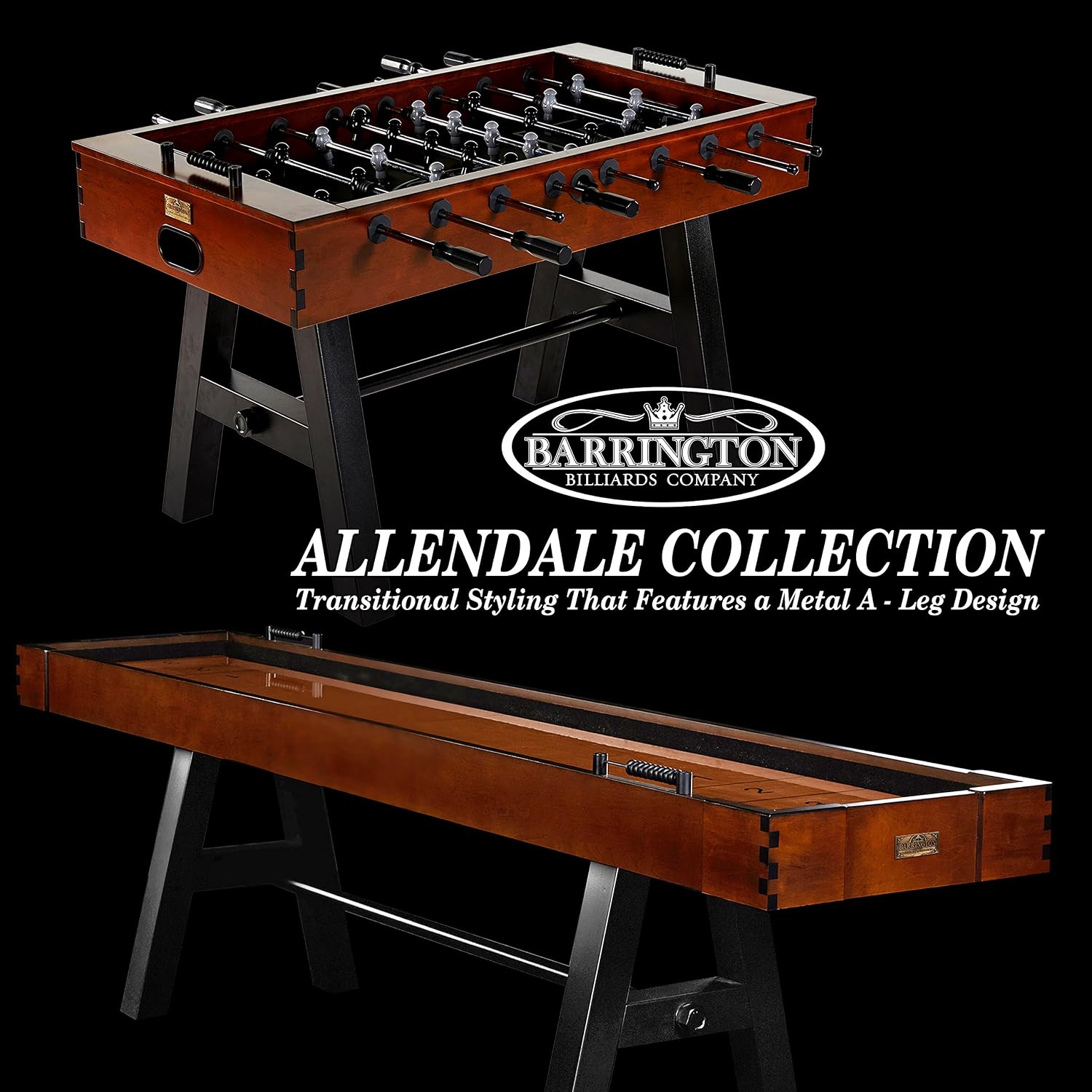 Barrington Foosball Multiple Styles Soccer Foosball Tables, Durable & Stylish Designs with Tabletop Sports Soccer Balls, Perfect for Family Game Rooms
