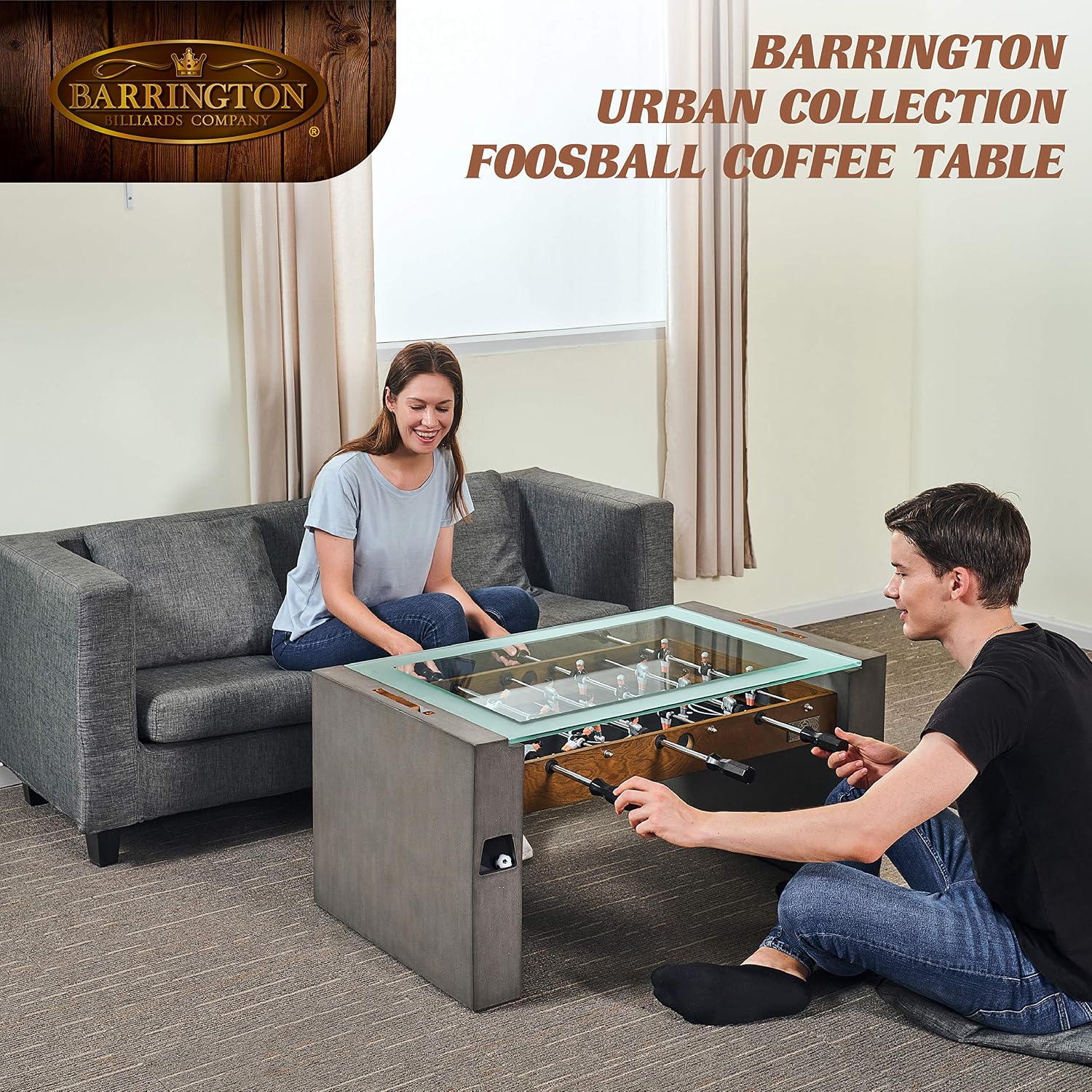 Barrington Foosball Multiple Styles Soccer Foosball Tables, Durable & Stylish Designs with Tabletop Sports Soccer Balls, Perfect for Family Game Rooms