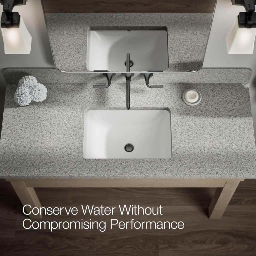 Kohler T26439-4-BL Tone Wall-Mount Bathroom Sink Faucet Set, Bathroom Faucet with Two Lever Handles, Matte Black
