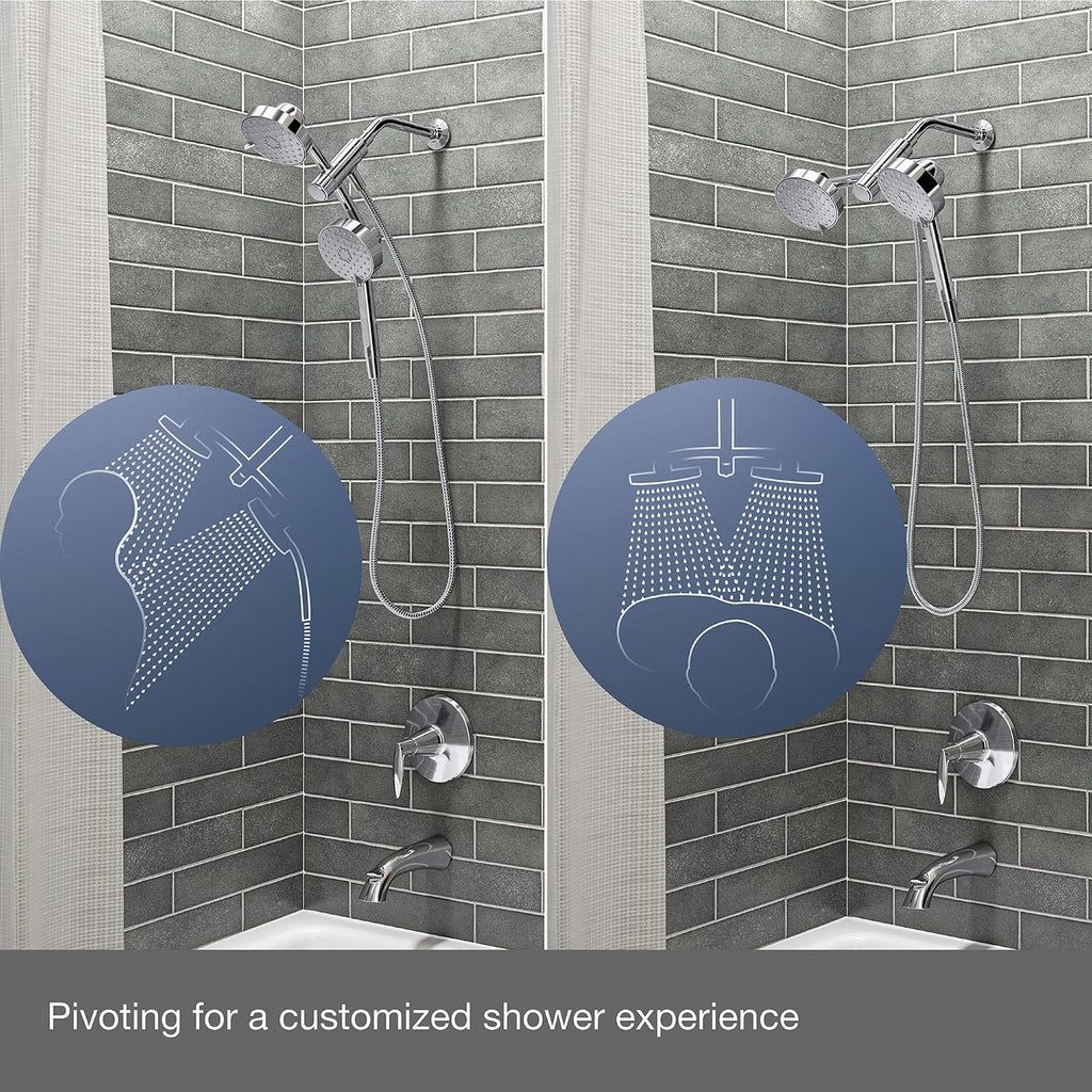 KOHLER K-23218-CP Awaken 2-in-1 Multifunction Shower Combo Kit, Durable Materials, Versatile Spray, Polished Chrome
