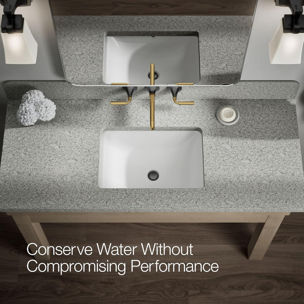 Kohler T26439-4-BMB Tone Wall-Mount Bathroom Sink Faucet Set, Bathroom Faucet with Two Lever Handles, Matte Black with Moderne Brass