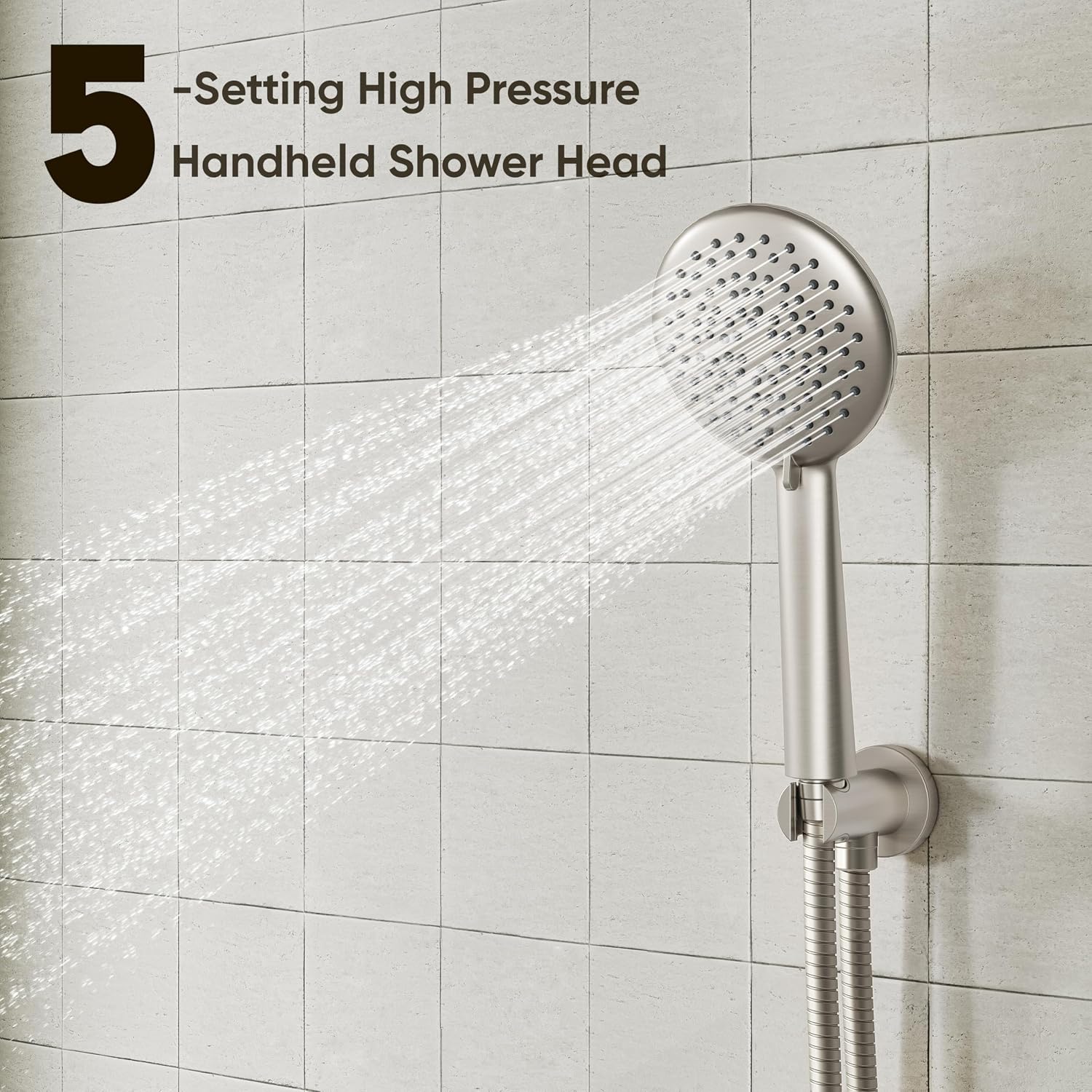 Gabrylly Bathtub Shower System, Shower Faucet Set with Tub Spout, High Pressure 10' Rain Shower head with Handheld Spray, Shower Fixtures with Pressure Balance Shower Valve, Brushed Nickel
