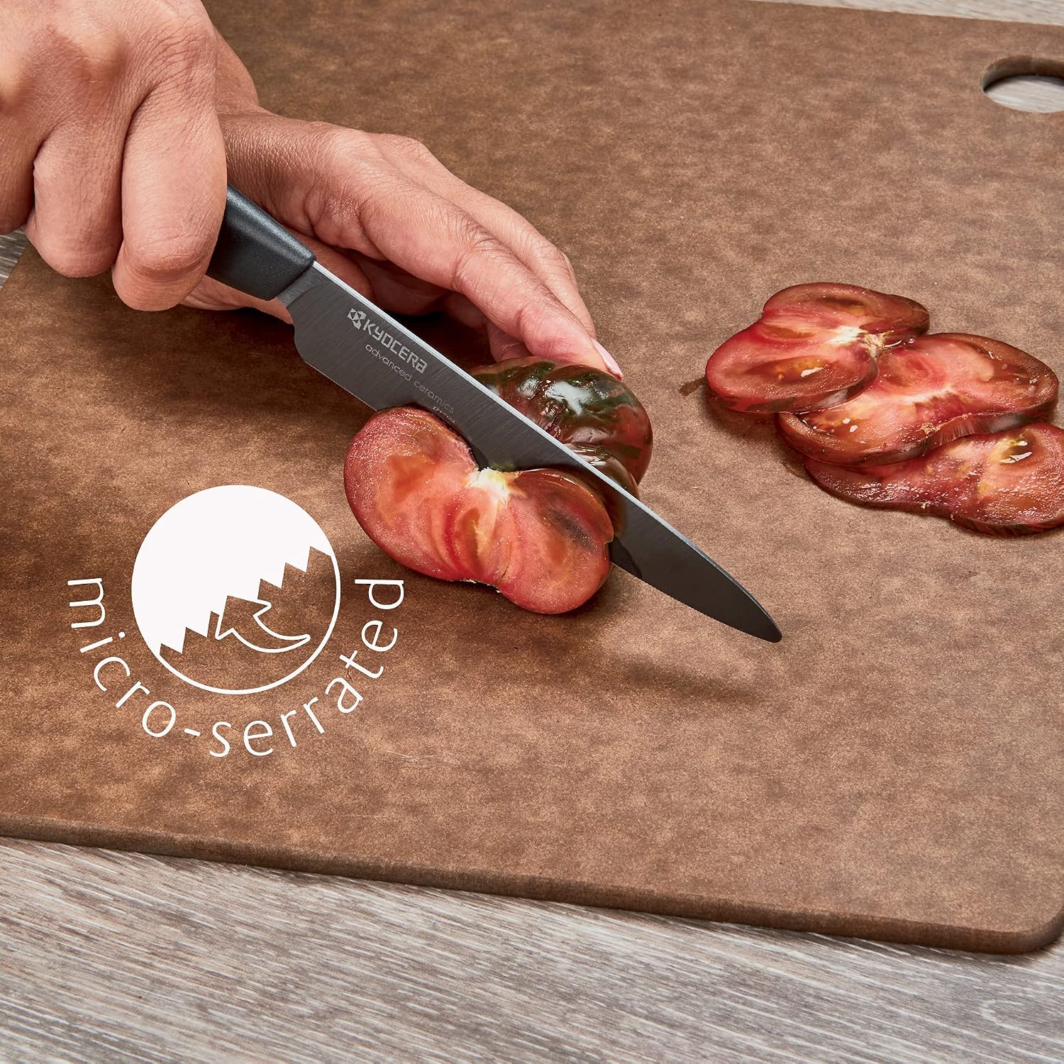 Kyocera Revolution 3pc ceramic knife set, 6', 5' and 3', Black