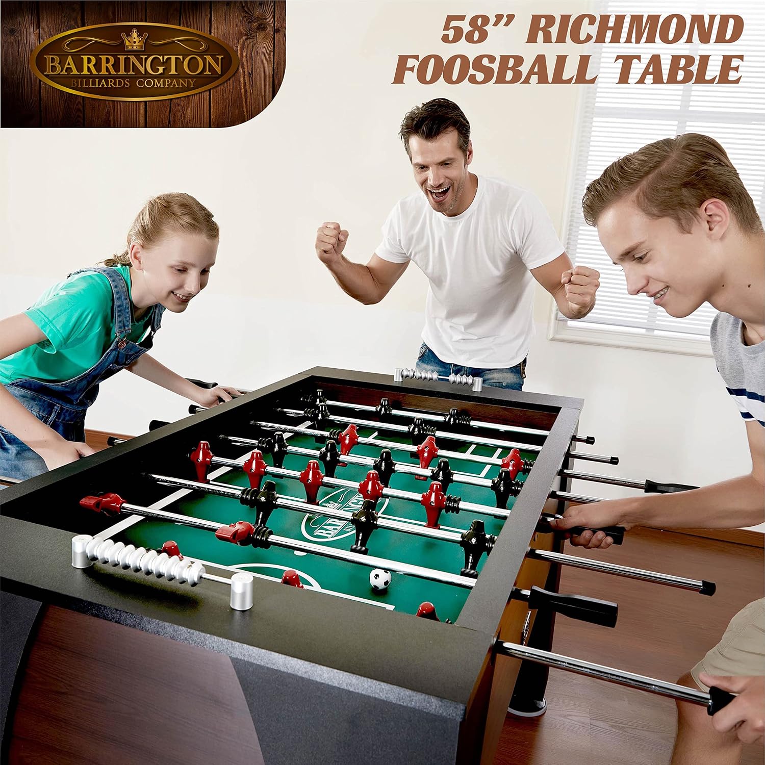 Barrington Foosball Multiple Styles Soccer Foosball Tables, Durable & Stylish Designs with Tabletop Sports Soccer Balls, Perfect for Family Game Rooms