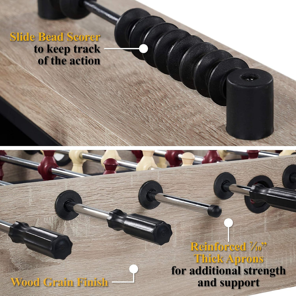Barrington Foosball Multiple Styles Soccer Foosball Tables, Durable & Stylish Designs with Tabletop Sports Soccer Balls, Perfect for Family Game Rooms