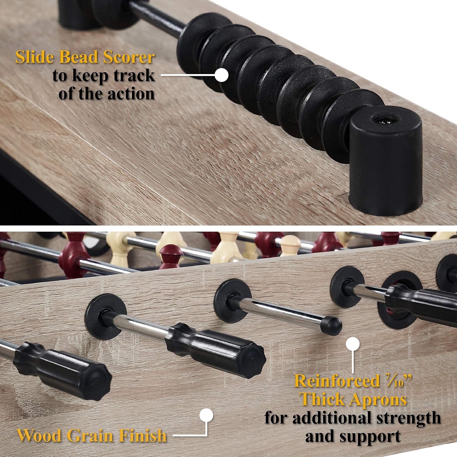 Barrington Foosball Multiple Styles Soccer Foosball Tables, Durable & Stylish Designs with Tabletop Sports Soccer Balls, Perfect for Family Game Rooms