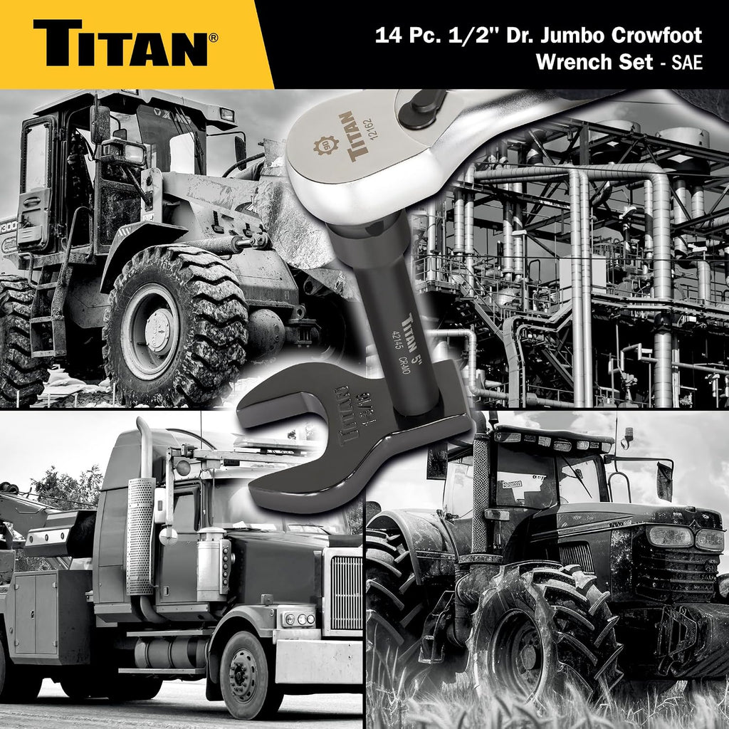 Titan 17298 14-Piece 1/2-Inch Drive SAE Jumbo Crowsfoot Wrench Set (Pack of 2)