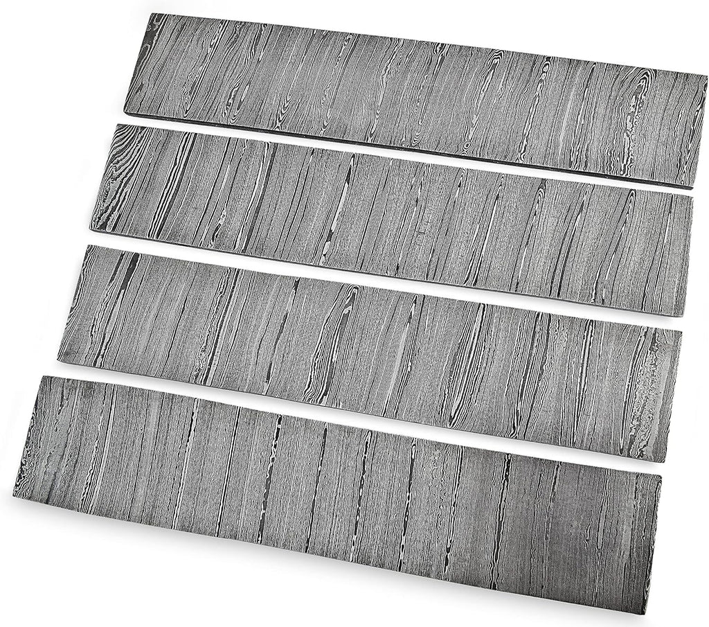 10' Long Damascus Steel Billet Set Of 4 Damascus Blank Billets 2' width for knife making supplies