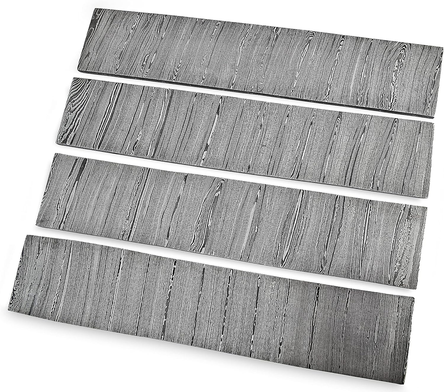10' Long Damascus Steel Billet Set Of 4 Damascus Blank Billets 2' width for knife making supplies