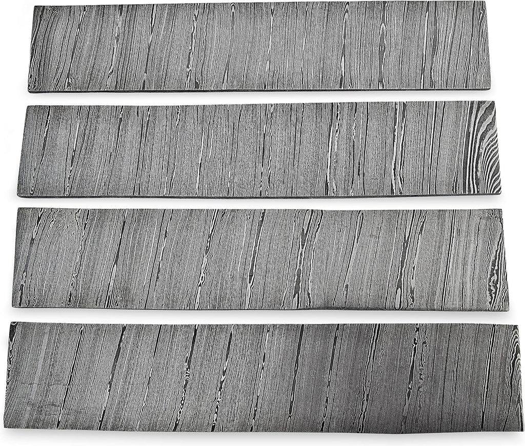 10' Long Damascus Steel Billet Set Of 4 Damascus Blank Billets 2' width for knife making supplies