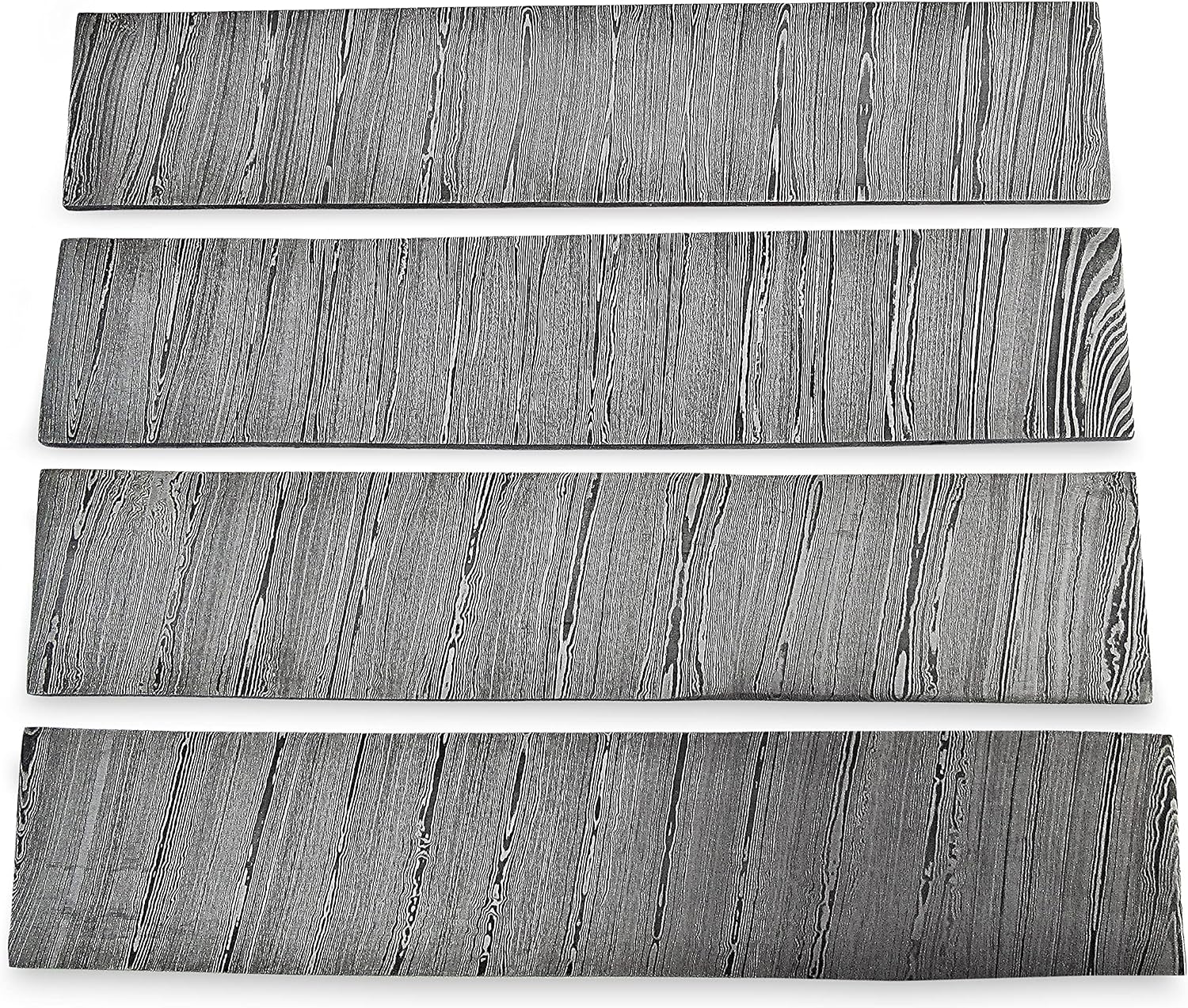 10' Long Damascus Steel Billet Set Of 4 Damascus Blank Billets 2' width for knife making supplies
