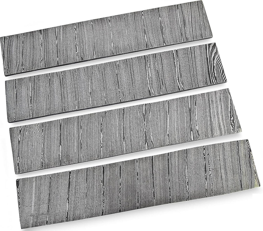 10' Long Damascus Steel Billet Set Of 4 Damascus Blank Billets 2' width for knife making supplies
